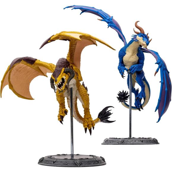 WORLD OF WARCRAFT Bronze Proto-Drake Blue Highland Drake 2pk 1:12 Scale NWT - Picture 7 of 9